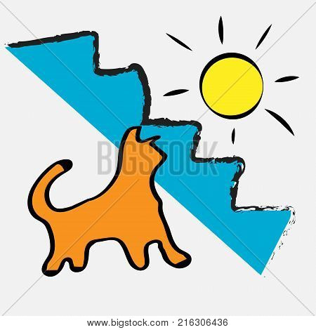 the cat is warm. sunshine happiness positivity abstraction