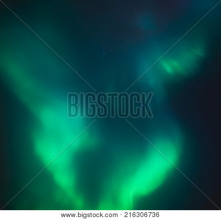 Beautiful Picture Of Massive Multicolored Green Vibrant Aurora Borealis, Aurora Polaris, Also Know A