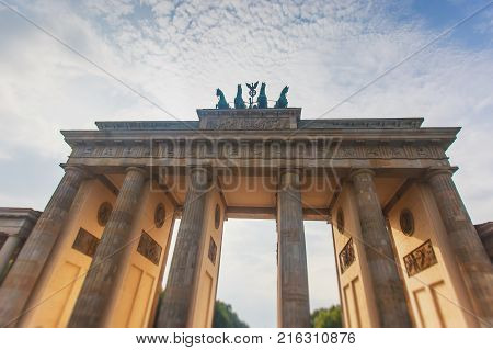 View Of Brandendurg Gate, An 18Th-century Neoclassical Monument In Berlin, Germany