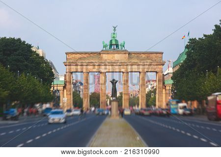 View Of Brandendurg Gate, An 18Th-century Neoclassical Monument In Berlin, Germany