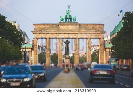 View Of Brandendurg Gate, An 18Th-century Neoclassical Monument In Berlin, Germany
