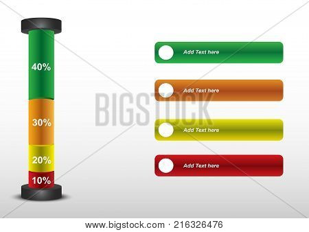 Tube chart infographic presentation optional shapes and color
