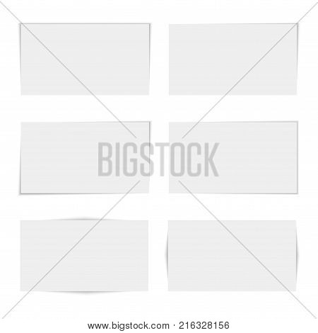 Collection of various white papers, ready for your message. Vector illustration.