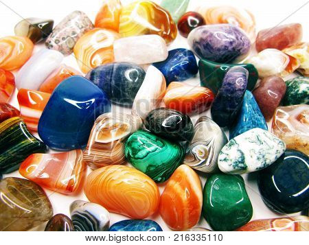 amethyst quartz avanturine sodalite garnet semigem crystals geological mineral set isolated