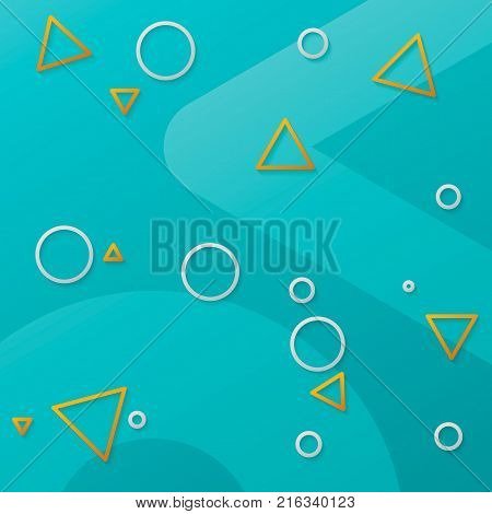Geometric pattern. Geometry shapes - abstruct background with triangles and circles. Concept of matirial design or motion design. Vector illustration