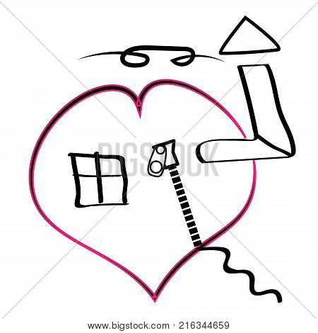 House in heart vector icons. Comfort warm love