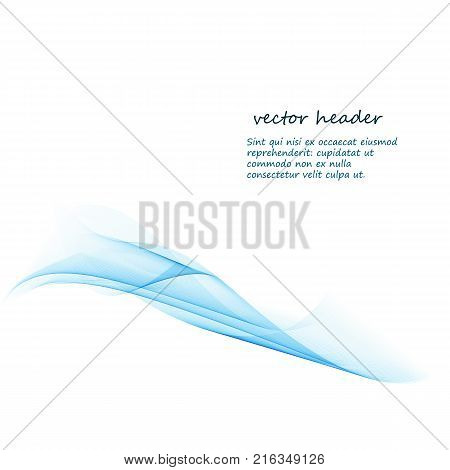 Abstract vector background, blue transparent waved lines for brochure, website, flyer design. Blue smoke wave. Blue wavy background.