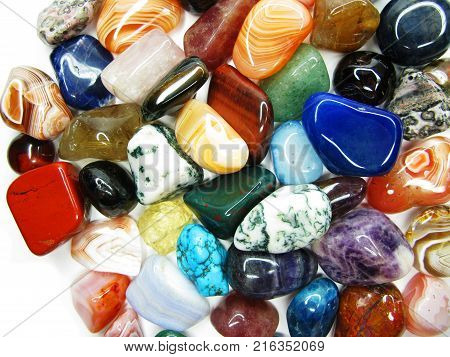 amethyst quartz avanturine sodalite garnet semigem crystals geological mineral set isolated