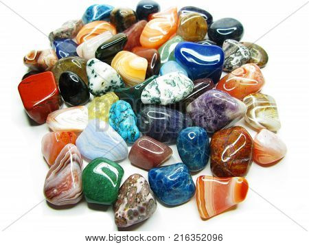 amethyst quartz avanturine sodalite garnet semigem crystals geological mineral set isolated