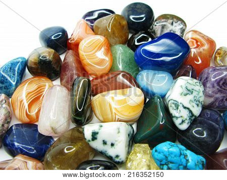 amethyst quartz avanturine sodalite garnet semigem crystals geological mineral set isolated