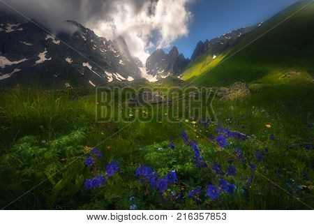 One of the many beautiful mountain landscapes of georgia