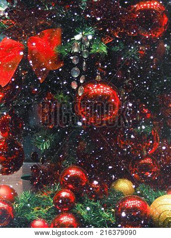Christmas Ball Ornaments Decoration Hanging, Beautiful Christmas Balls Bokeh, Abstract Blurred Bokeh