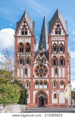 cathedral in Limburg an der Lahn Germany under blue sky