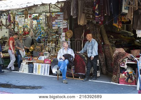TEL AVIV-JAFFA, ISRAEL - 24 NOVEMBER 2017:Street flea market of old things and antiques in the old district of Tel Aviv