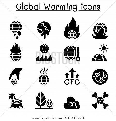 Global Warming icon set vector illustration graphic design