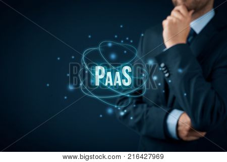Platform as a service  cloud computing services concept. Platform for customers helps develop run and manage applications without building and administrate the infrastructure.