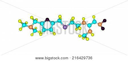 Ranitidine Molecular Structure Isolated On White