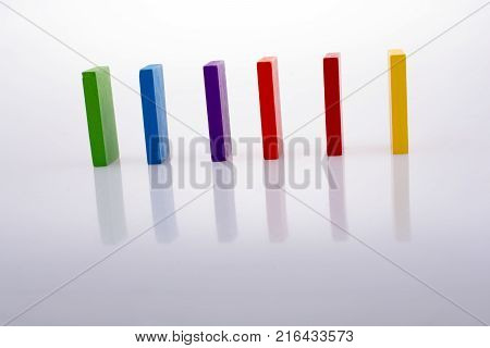 Coorful Domino Blocks On White Background