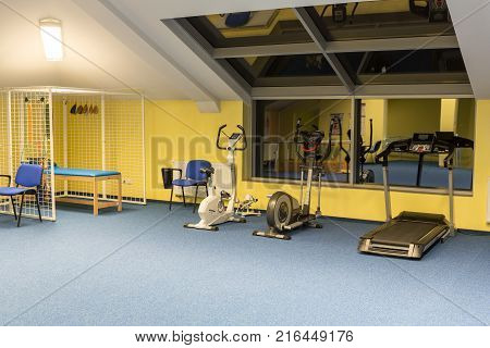 WISLA POLAND - OCTOBER 23 2105: Gym and fitness room at the rehabilitation center for the disabled in Wisla Poland