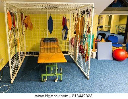 WISLA POLAND - OCTOBER 23 2105: Gym and fitness room at the rehabilitation center for the disabled in Wisla Poland