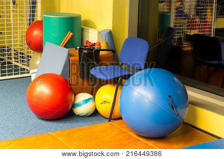 WISLA POLAND - OCTOBER 23 2105: Gym and fitness room at the rehabilitation center for the disabled in Wisla Poland