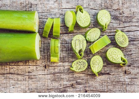 Unusual Asian Edible Plant. Porous Inside. Vietnamese Lulis Eat