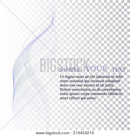 Abstract vector background, blue transparent waved lines for brochure, website, flyer design. Blue smoke wave. Blue wavy background.