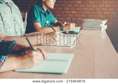 High School Teachers Give Lectures In The Classroom. In The Afternoon Session