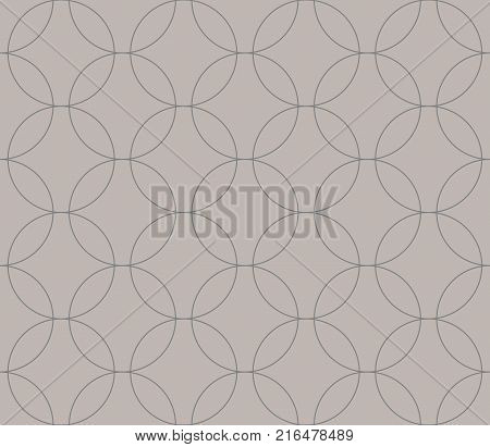 Abstract geometric pattern by the points, circles. Gray and white texture. A seamless vector background.