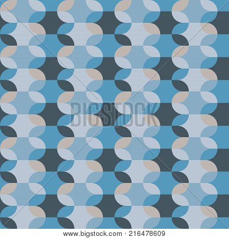 abstract vector background of oval shape seamless pattern. seamless oval patterns on a blue background