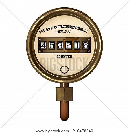 Ancient measuring device in the style of steampunk