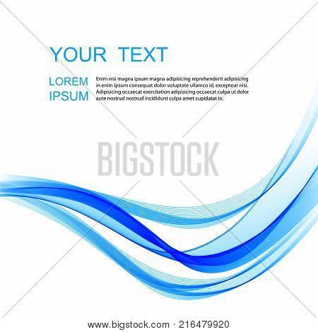 Abstract background with blue waves. Vector background