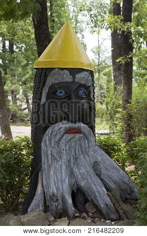 Dederkoy, Tuapse District, Krasnodar Region, Russia - July 14, 2013: Berendey as a design element on the pension Green Guy
