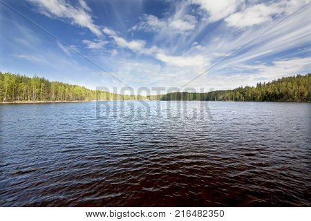 Beautiful Lake In The National Park Repovesi, Finland, South Karelia.