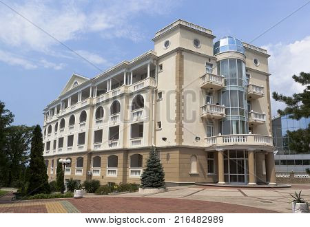 Dederkoy, Tuapse District, Krasnodar Region, Russia - July 14, 2013: Residential building of the hotel Green Guy
