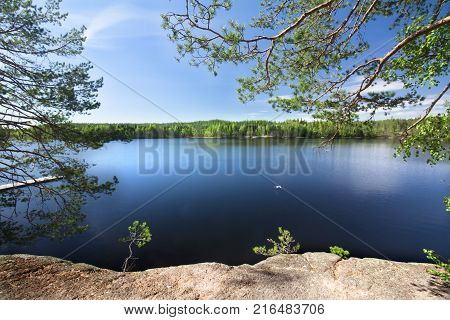 Beautiful Lake In The National Park Repovesi, Finland, South Karelia.