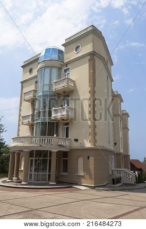 Dederkoy, Tuapse District, Krasnodar Region, Russia - July 14, 2013: Residential building of the hotel Green Guy
