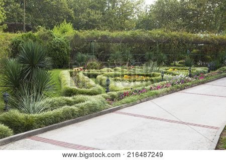Dederkoy, Tuapse District, Krasnodar Region, Russia - July 14, 2013: Landscaping the pension Green Guy