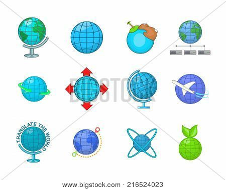 Globe icon set. Cartoon set of globe vector icons for your web design isolated on white background