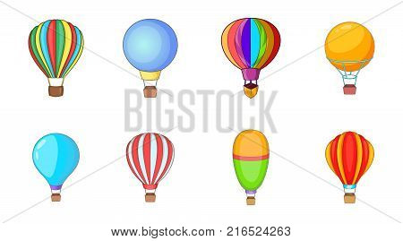 Airballoon icon set. Cartoon set of airballoon vector icons for your web design isolated on white background