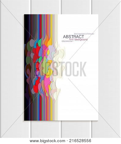 Stock vector brochure in abstract style. Design business templates with round, uneven colorful varicoloured shapes on white backgrounds for printed materials, element, web site, card, cover, wallpaper