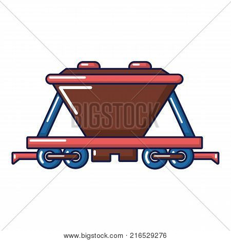 Goods train icon. Cartoon illustration of goods train vector icon for web
