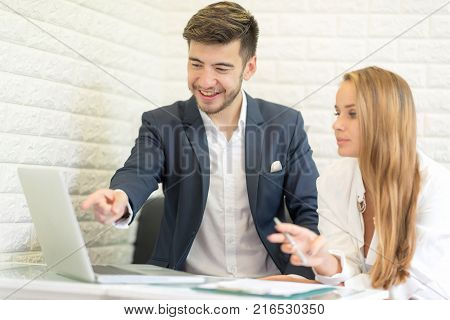 In Selective Focus of People.Group of Businessman Meeting and Discuss in Coffee shop Freelance Work Style Outdoor Business Meeting Concept.