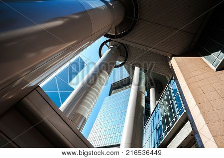 CENTRAL HONG KONG - JAN 15 2014 - Bank of China Tower seen from the Lippo Centre Hong Kong Island