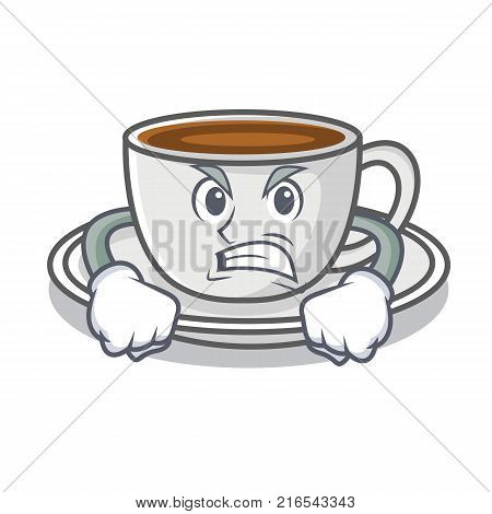 Angry coffee character cartoon style vector illustration