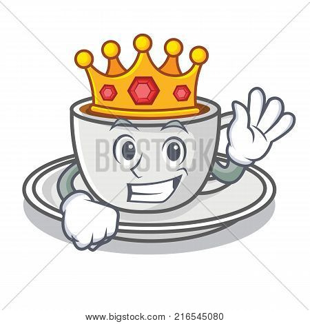 King coffee character cartoon style vector illustration