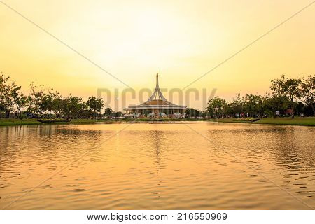 Bangkok, Thailand. - March 20, 2016 : Ratchamangkhala Pavilion At Public Park Name Suan Luang Rama I