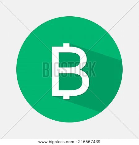 Bitcoin crypto currency vector icon. Flat business