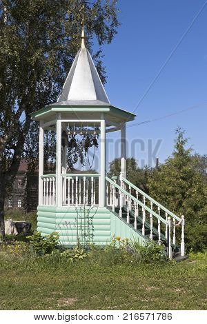 Belfry of in the Voskresensky Goritsky female monastery of the Vologda region, Russia