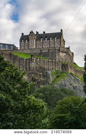 Scenic view of Edinburgh Castle on Castle rock Edinburgh Scotland